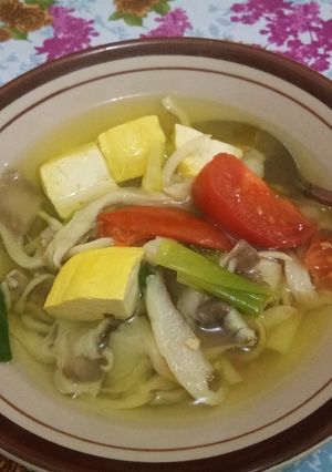 Foto resep Menu Diet : Sup Jamur Tiram Coklat (pengganti mie instan 1)