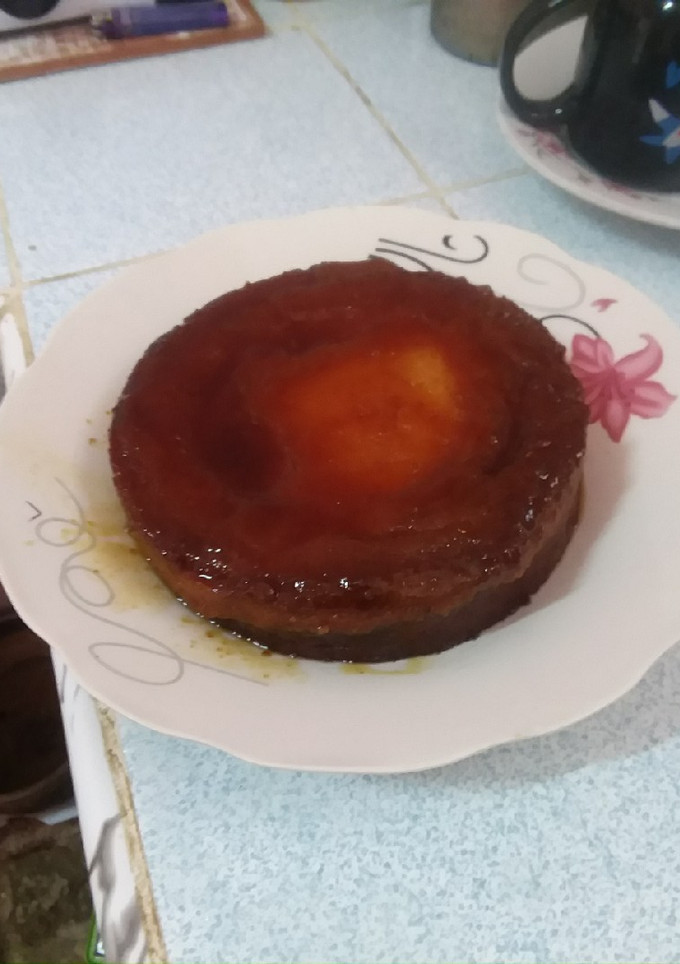 Una foto de Flan de Yuca