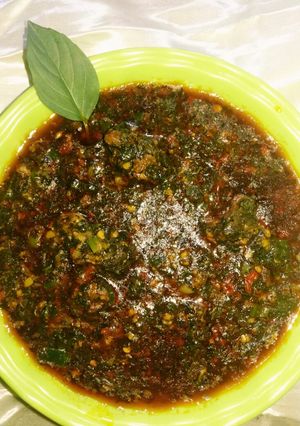 A picture of Bitter leaf soup(eworu).
