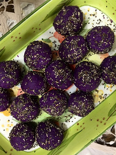 Foto resep Onde-onde ungu kukus (camilan diet)