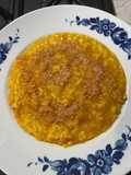 Risotto zucca amaretti e mostarda di Cremona