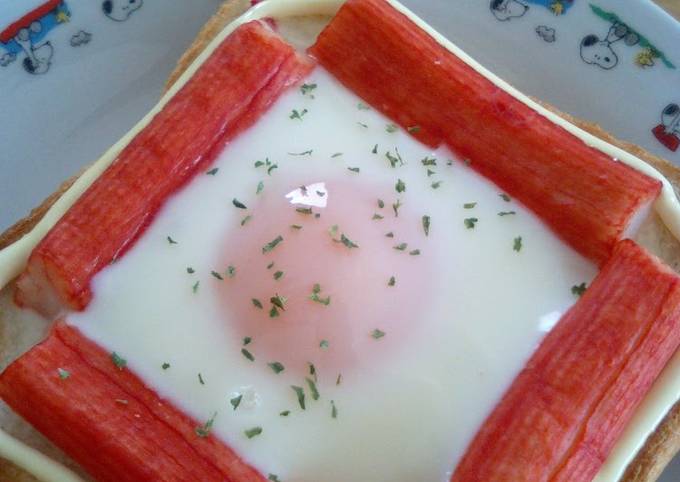 Easiest Way to Make Perfect Sunny Side Up Toast Crab Stick Version