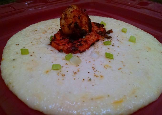 Simple Way to Make Speedy Cajun Shrimp and Cheesy Grits