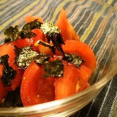 A picture of Chilled Tomato Salad with Nori Seaweed.