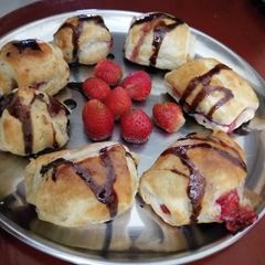 A picture of Strawberry and chocolate pastry#themechallenge.