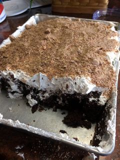 A picture of Chocolate Fudge Heath Bar Cake.