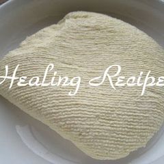 A picture of Macrobiotic Homemade Tofu Made with Homemade Soy Milk.