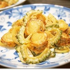A picture of Stir Fry Goya (Bitter Melon) and Scallops in Mayonnaise.