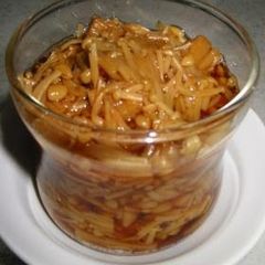 A picture of Homemade Nameko Mushrooms with Enoki Mushrooms.
