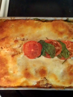 A picture of chicken lasagna.