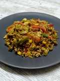 Arroz salteado con verduras