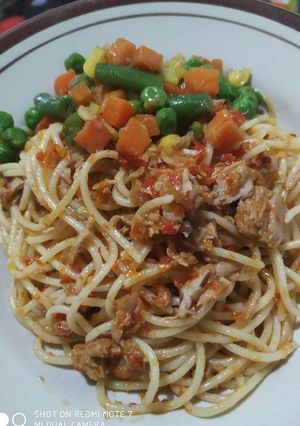 Foto resep Spaghetti Tuna Pedas (simple)