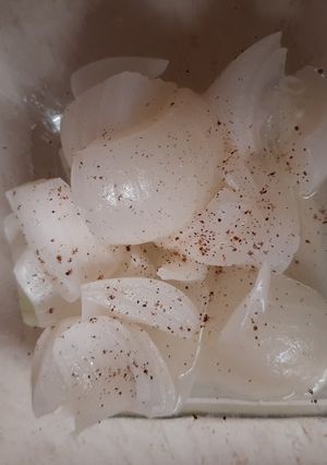 Una foto de Cebollitas al vapor (para tacos árabes)