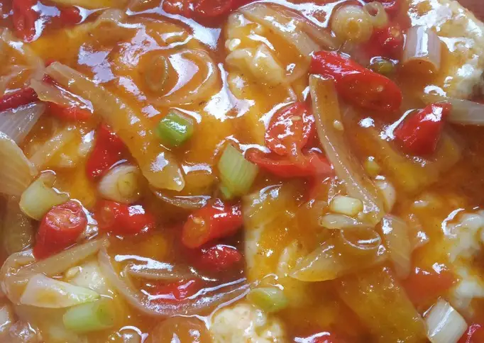 Ayam Gulung Saus Asam Manis