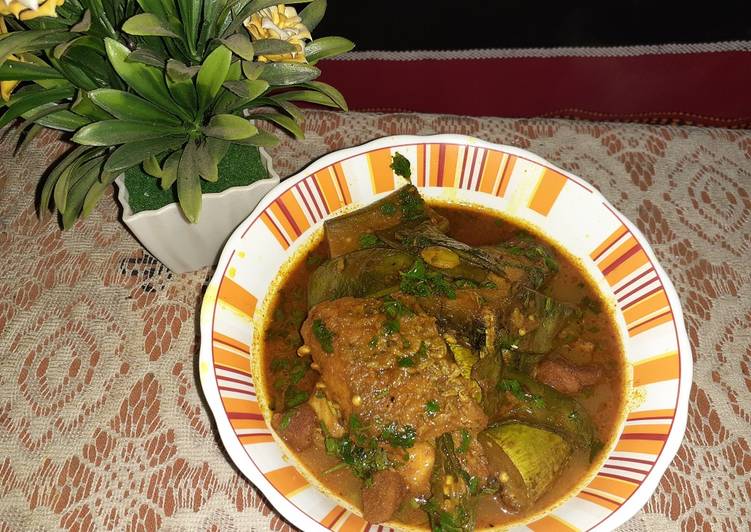 Easiest Way to Katla fish sim begun diye/fish curry with brinjal and broadbeans