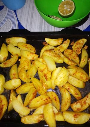 A picture of Oven Baked Potato wedges #charityrecipe.