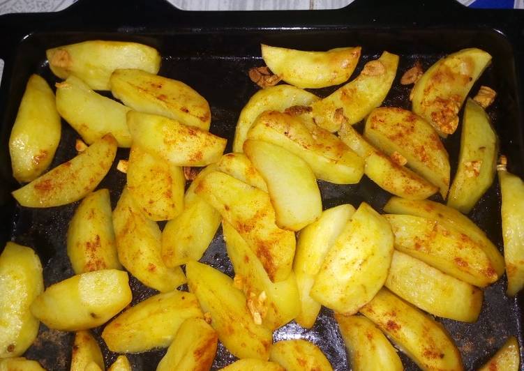 Easiest Way to Make Speedy Oven Baked Potato wedges #charityrecipe