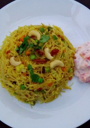 A picture of Semiya Biryani (Vermicelli Biryani).
