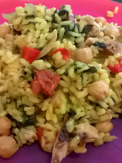 Una foto de Arroz con garbanzos y espinacas