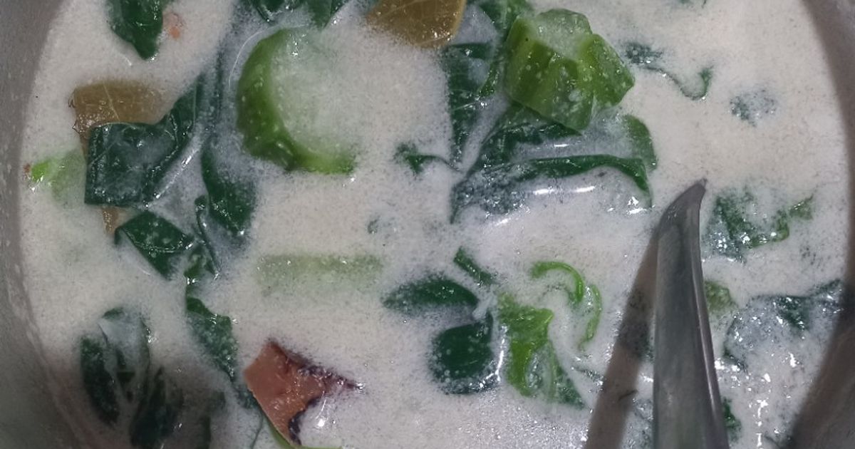 Bobor bayam, labu siam, gambas (oyong)
