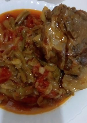 صورة لوصفة لوبيا ماشطو او الفاصولياء الخضراء