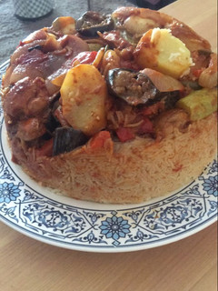 صورة لوصفة مقلوبه دجاج بالخضار 🥔🍆🍗🍅🥕