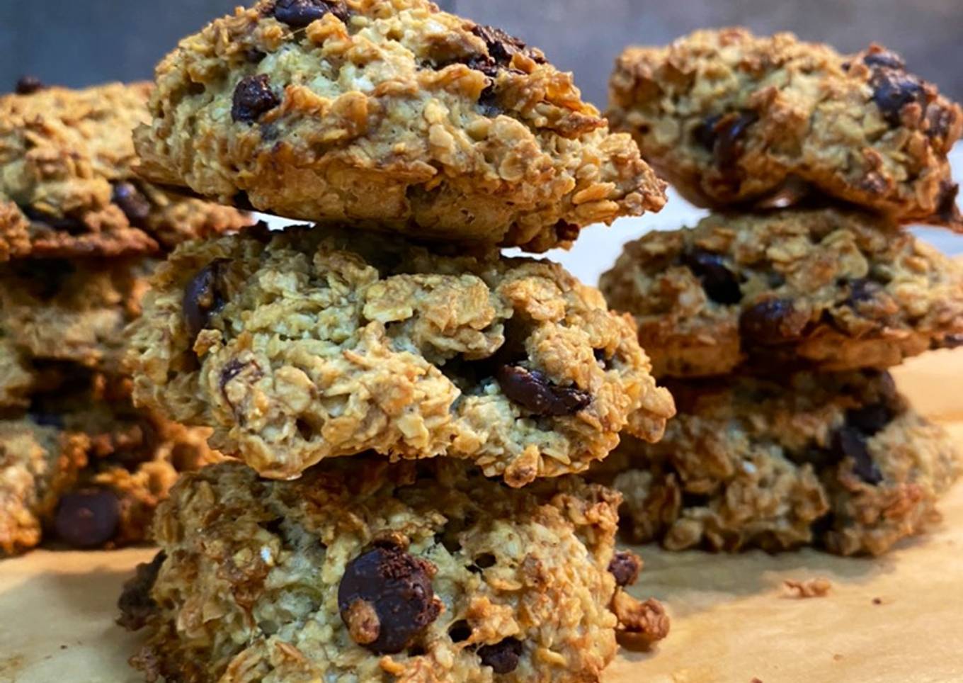 Galletas de avena, plátano y chips de chocolate 🍪
