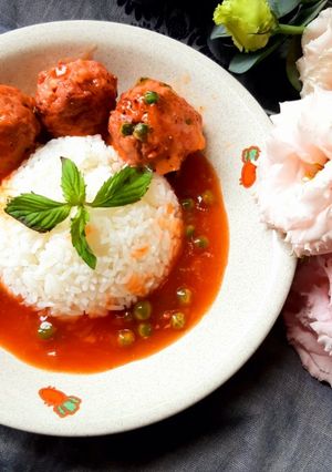 Hình của món Cơm xíu mại.