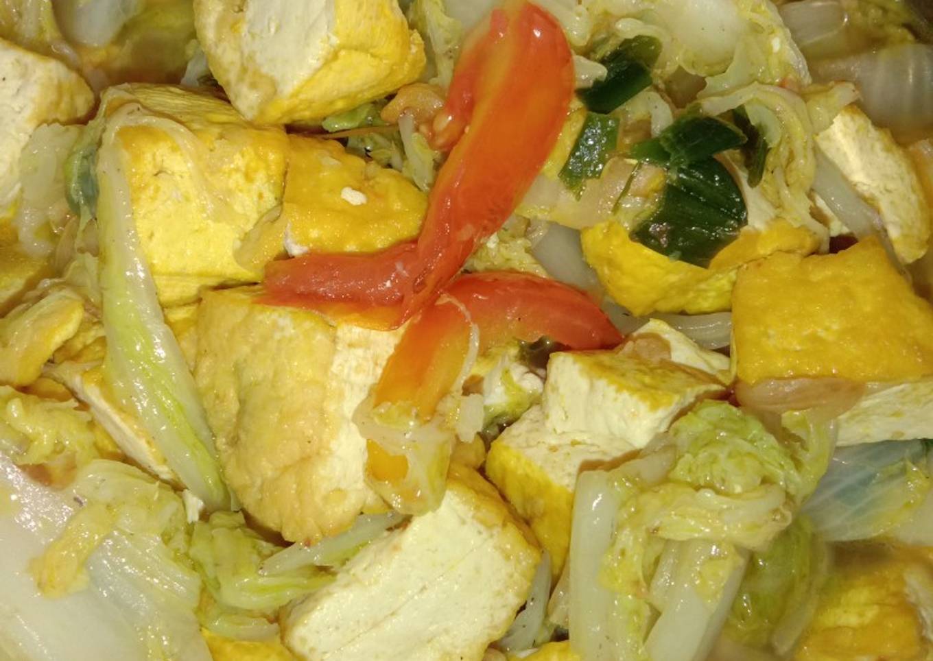 Tumis Tahu kuning dan Sawi Gurih Mantap