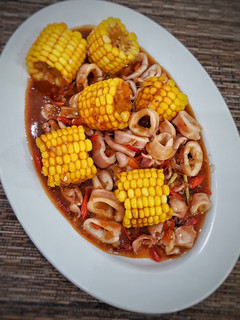 Foto resep Cumi Saos Padang dengan Jagung Dan Sambel bangkok