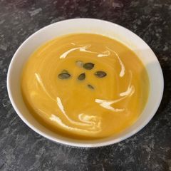 A picture of Butternut squash soup.