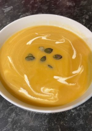 A picture of Butternut squash soup.