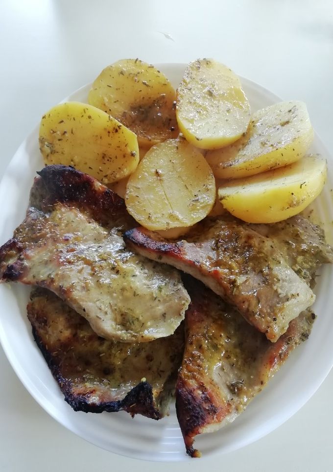 Una foto de Secreto de cerdo con miel y mostaza