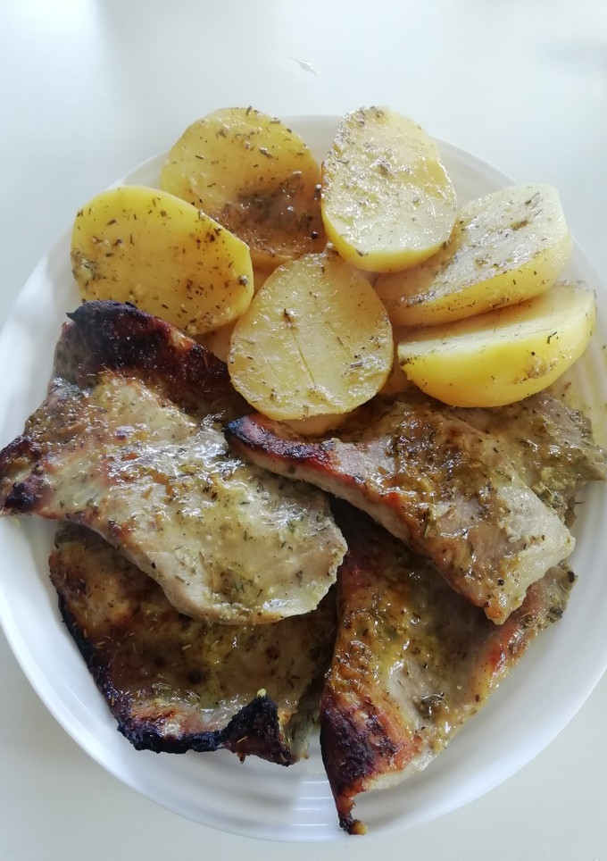 Una foto de Secreto de cerdo con miel y mostaza
