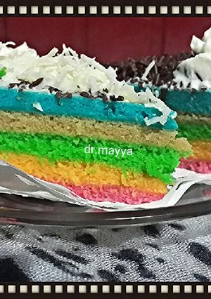 Foto resep Rainbow cake 2 telur