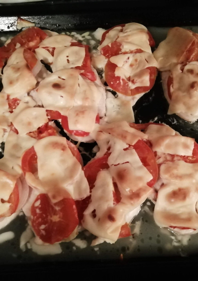 Una foto de Pechugas de Pollo con queso al horno