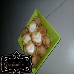 A picture of Yam balls with egg.