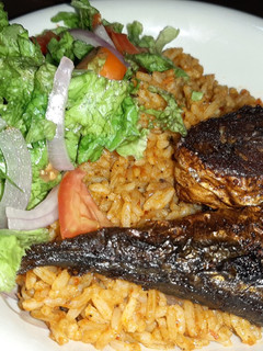 A picture of Fish jollof rice.