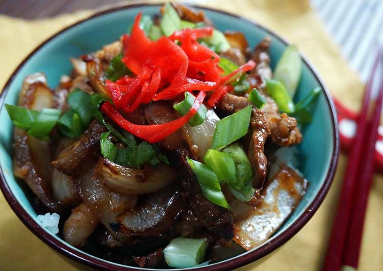 Steps to Prepare Any-night-of-the-week Beef Rice Bowl – Gyudon