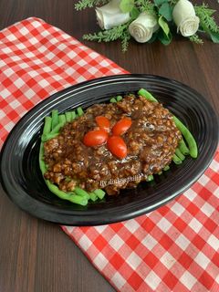 Foto resep Baby Buncis Siram Daging Cincang