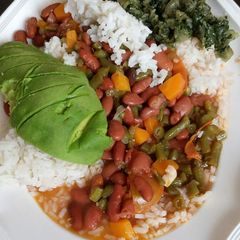 A picture of Rice, Bean and Spinach.