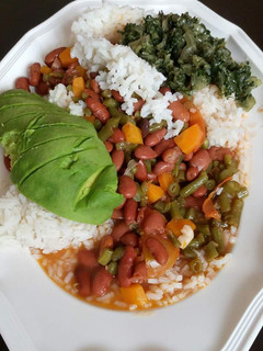 A picture of Rice, Bean and Spinach.