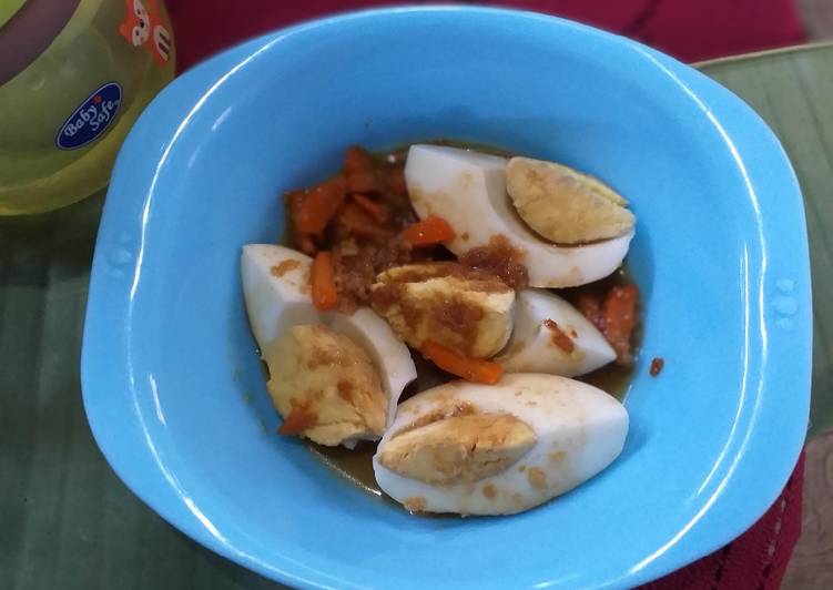 Resep: MPASI 13M+ - Semur Telor Wortel yang Gurih
