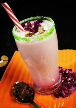 A picture of Rose Gulkand lassi.