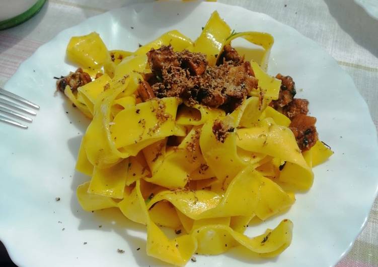 Tagliatelle con funghi porcini e tartufo (scorzone) 🤪