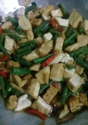 Foto resep Oseng kacang tahu tempe