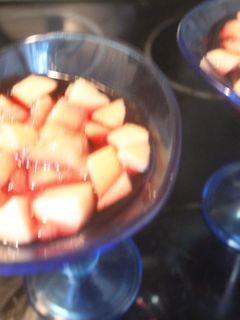 Una foto de Copa de manzana y plátano a la sangría