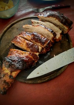 Una foto de Pechito de cerdo adobado, al horno