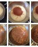 Lustre de leche condensada con cacao en polvo
