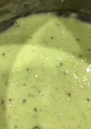 Hình của món Soup yến mạch - cải bó xôi và nước cốt dừa.